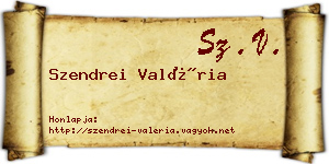 Szendrei Valéria névjegykártya